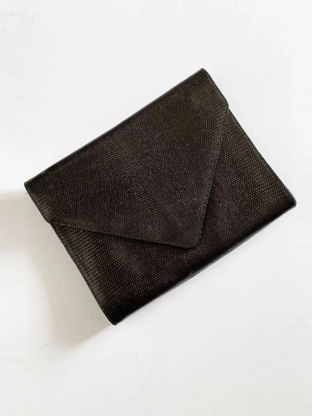 Vintage Bottega Veneta Brown Embossed Leather Clutch with Removable Strap